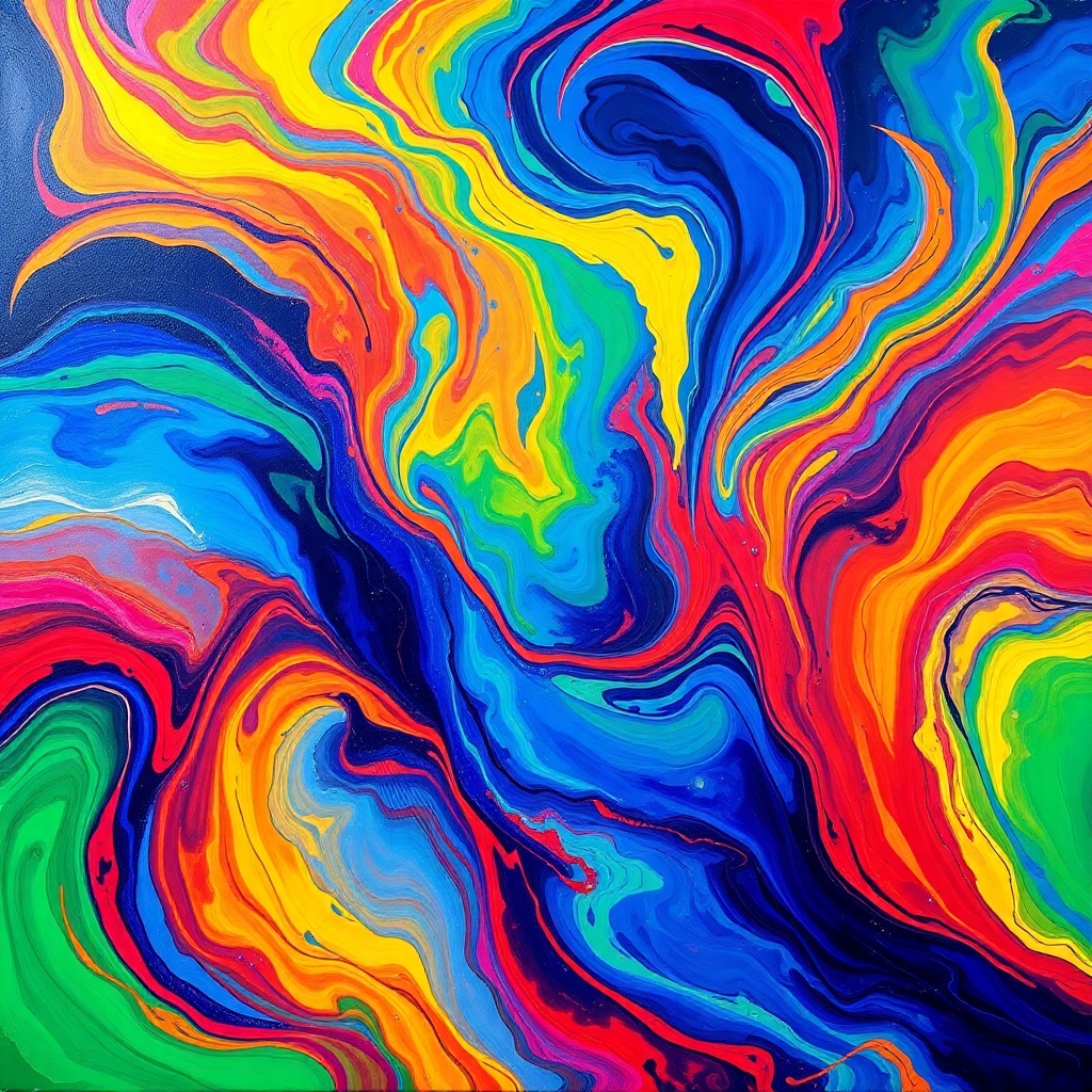 Vibrant Swirls of Colorful Abstractions – free AI stock image