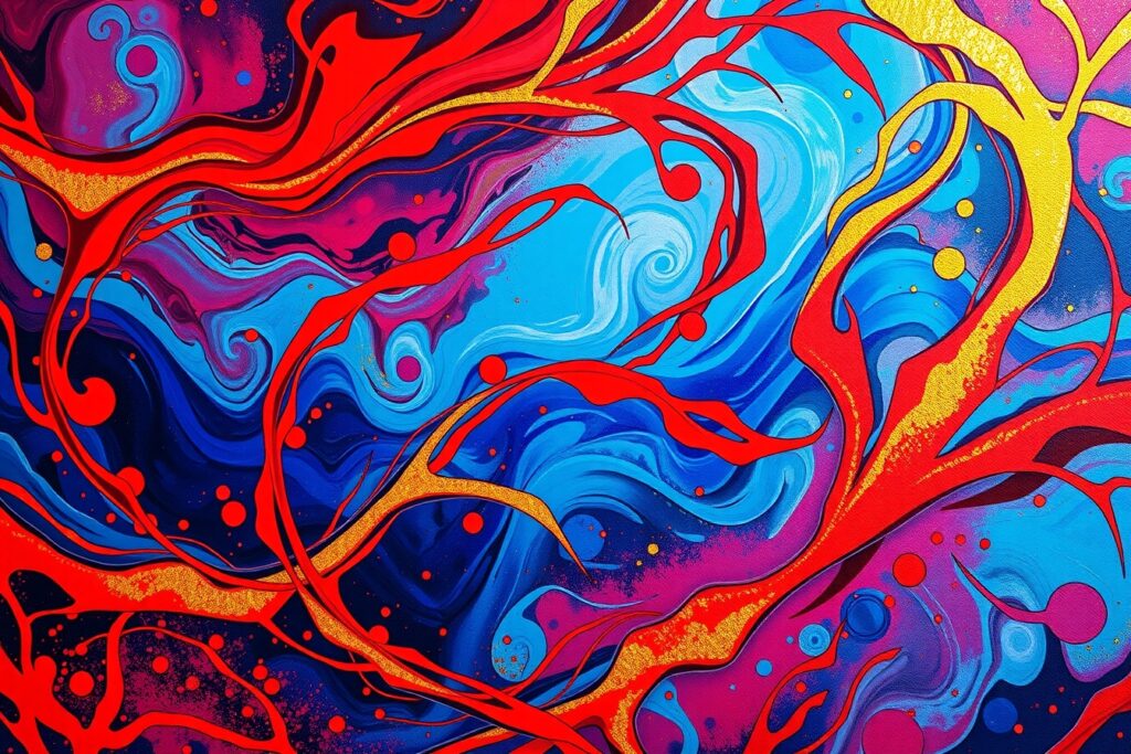 Vibrant Swirls of Colorful Chaos – free AI stock image