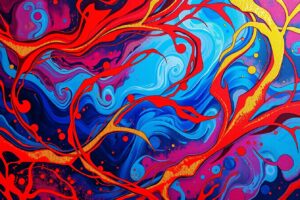 Vibrant Swirls of Colorful Chaos – free AI stock image