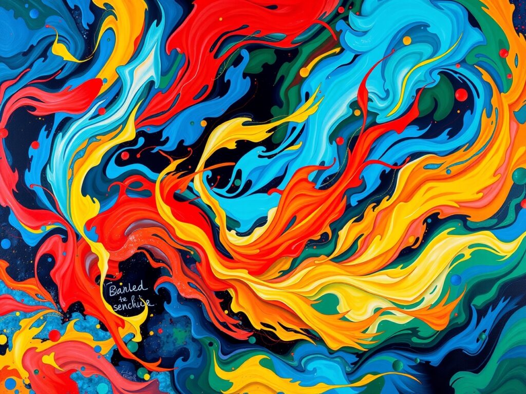 Vibrant Swirls of Colorful Chaos – free AI stock image