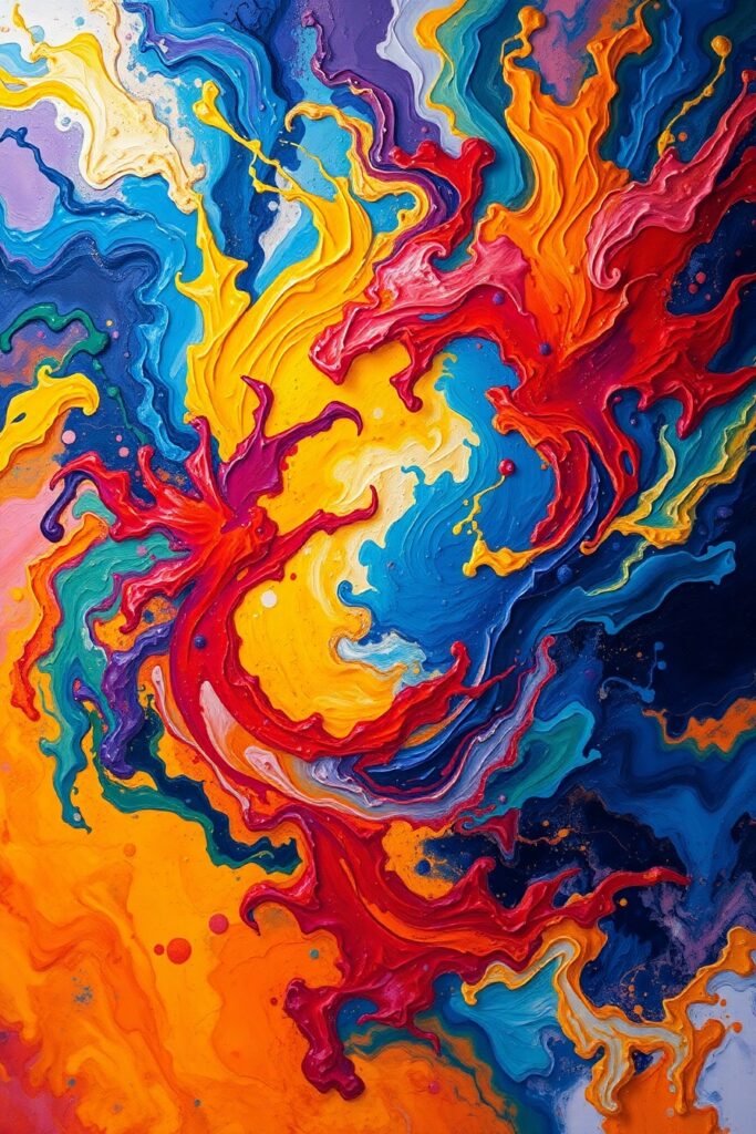 Vibrant Swirls of Colorful Emotions – free AI stock image