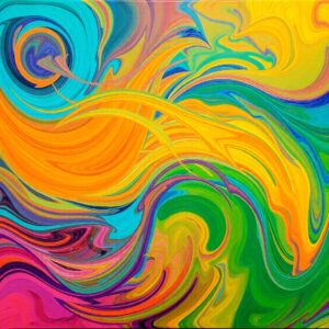 Vibrant Swirls of Colorful Energies – free AI stock image