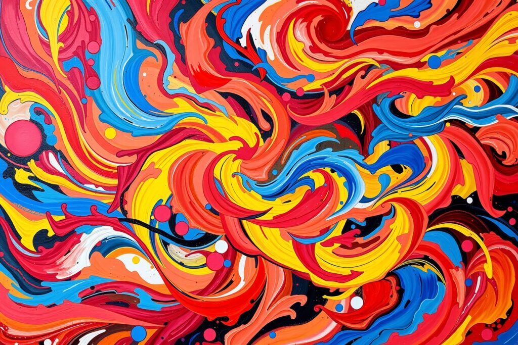 Vibrant Swirls of Colorful Energy – free AI stock image