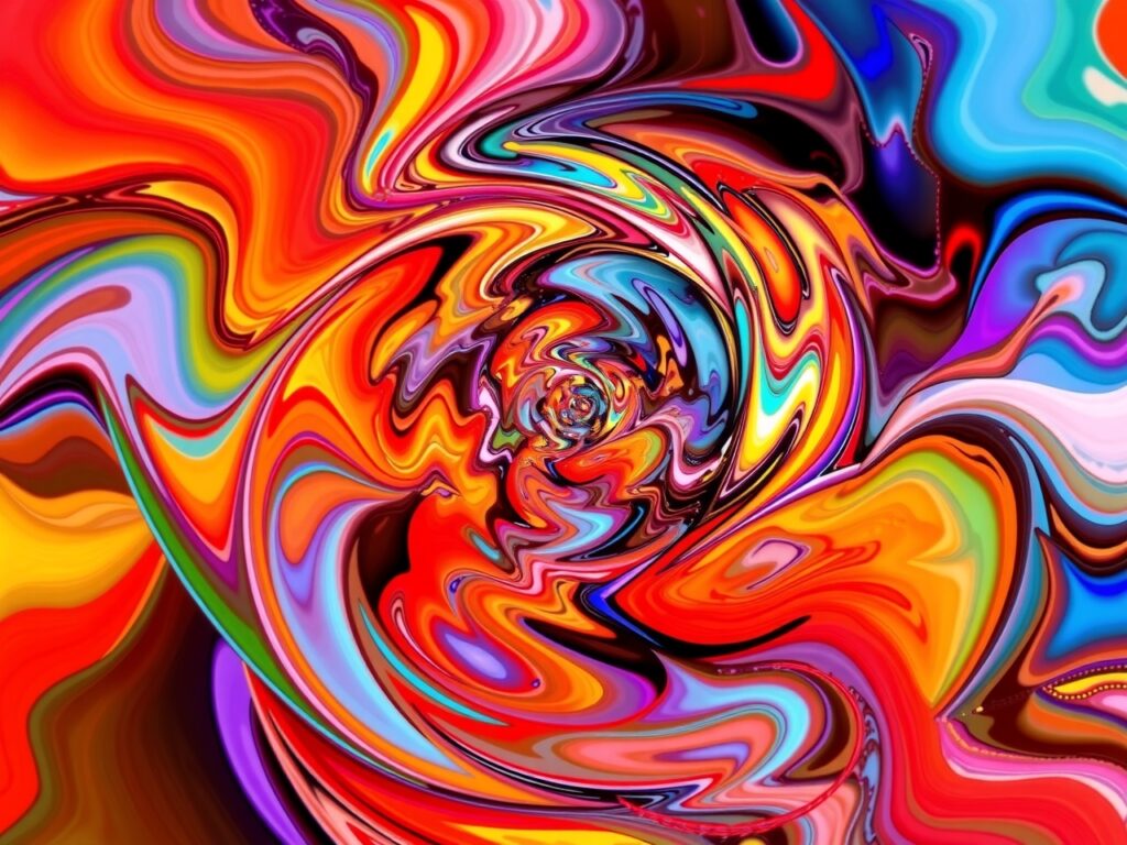 Vibrant Swirls of Colorful Energy – free AI stock image