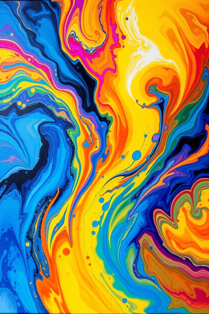 Vibrant Swirls of Colorful Energy – free AI stock image
