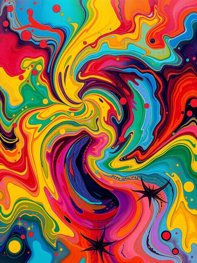 Vibrant Swirls of Colorful Patterns – free AI stock image