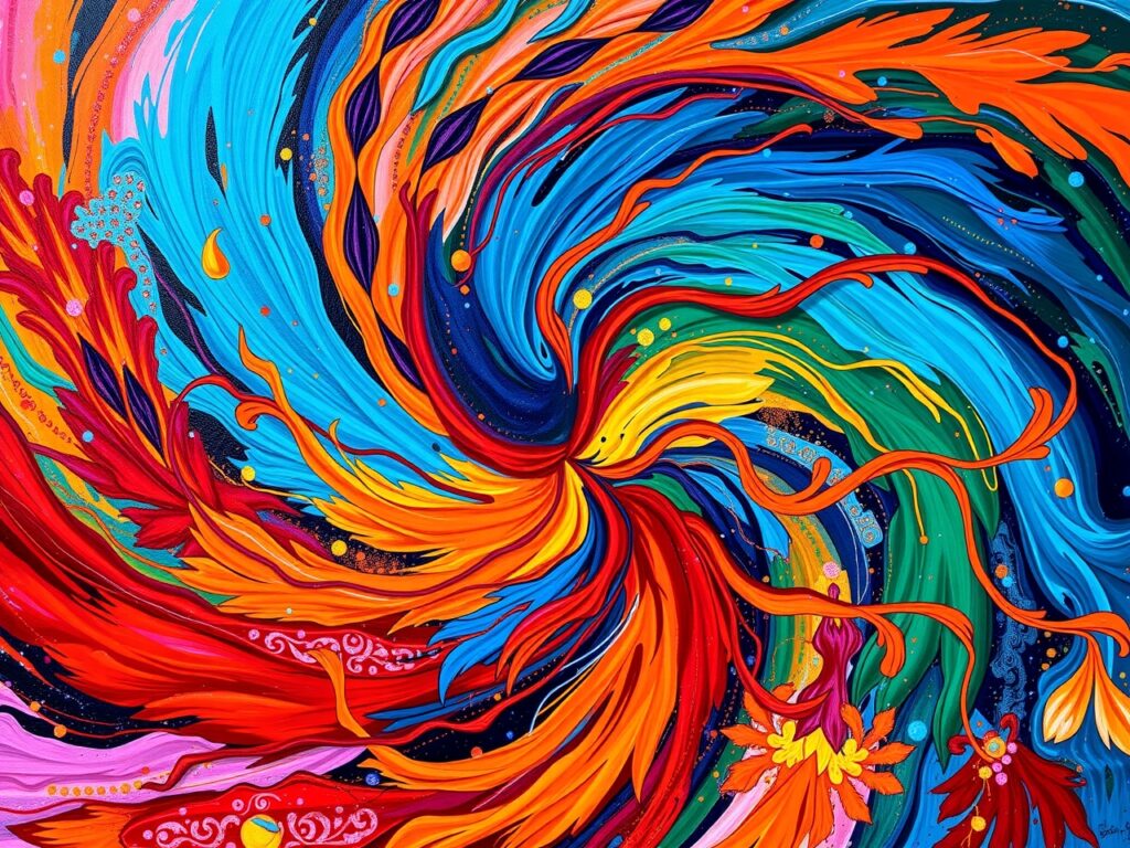 Vibrant Swirls of Colorful Patterns – free AI stock image