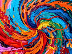 Vibrant Swirls of Colorful Patterns – free AI stock image