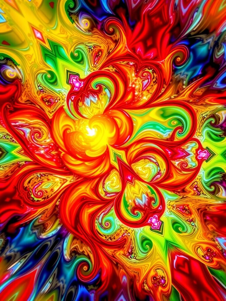 Vibrant Swirls of Colourful Patterns – free AI stock image