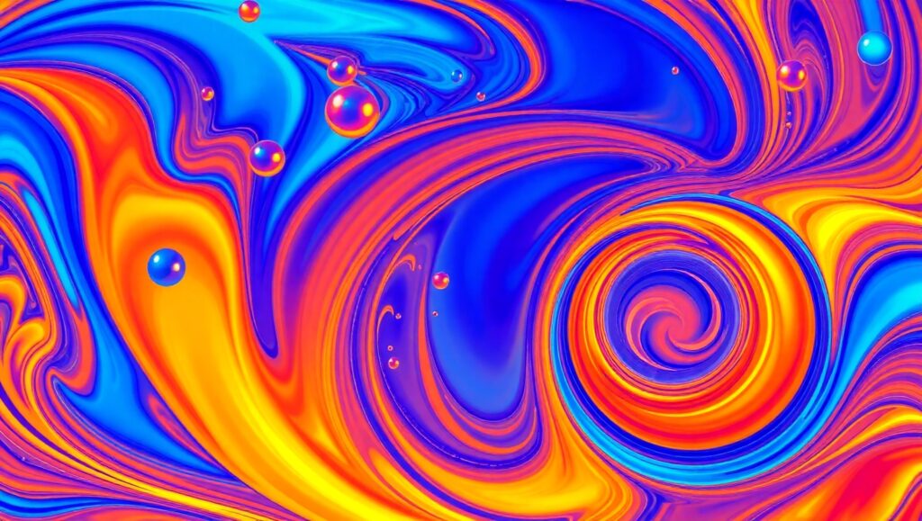 Vibrant Swirls of Geometric Chaos – free AI stock image