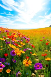 A Vibrant Symphony of Wildflowers – free AI stock image