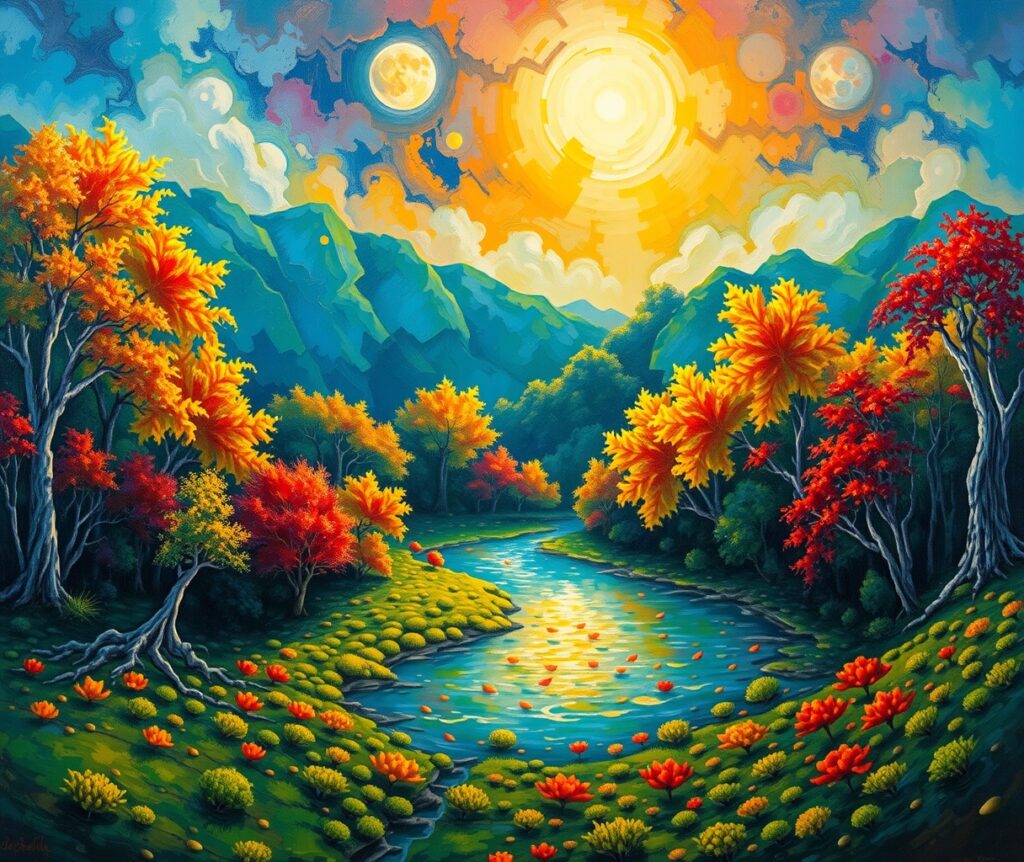 A Vibrant Tapestry of Natural Colors – free AI stock image