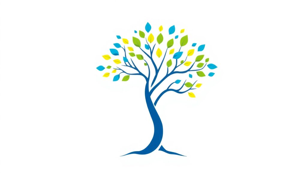 Vibrant Tree Logo Design – free AI stock image