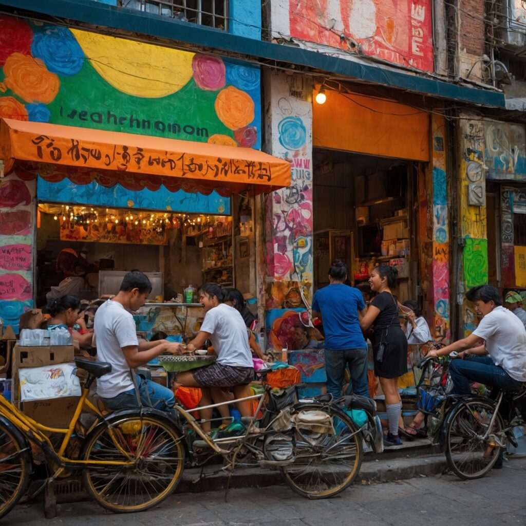 Vibrant Urban Life in City Streets – free AI stock image