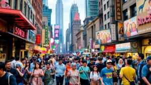 Vibrant Urban Life in Motion – free AI stock image