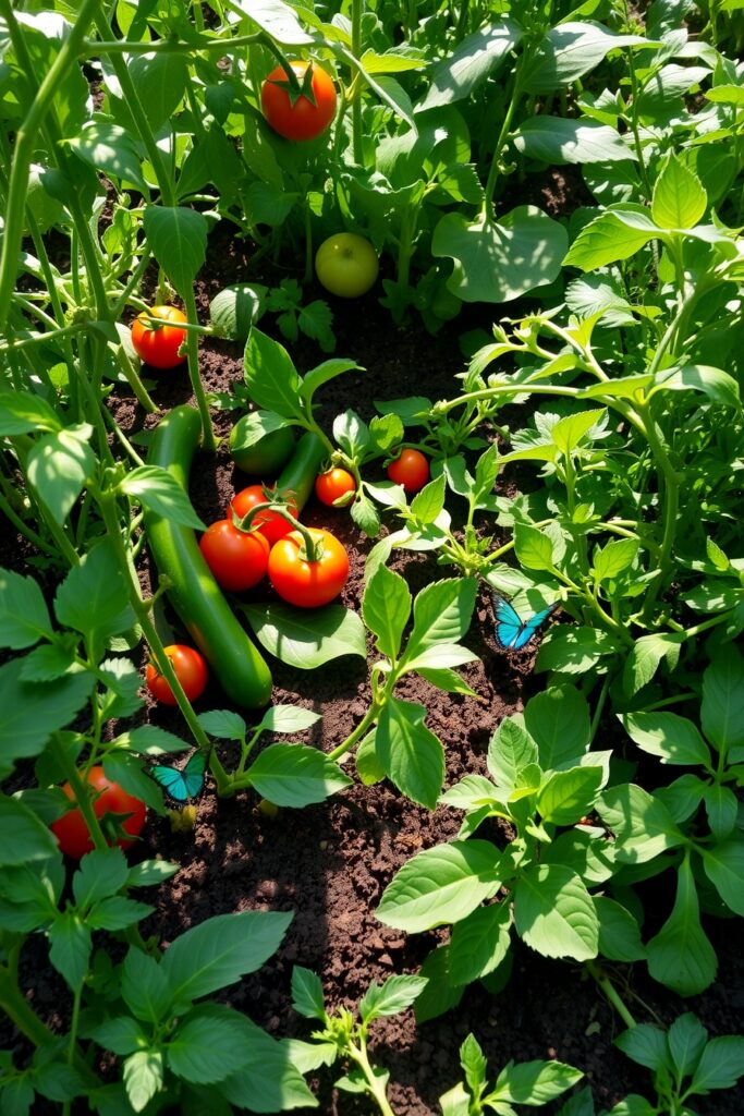Vibrant Vegetable Garden Abundant with Health – free AI stock image