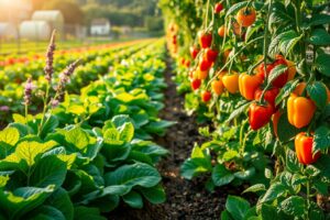 Vibrant Vegetable Garden Abundant with Health – free AI stock image