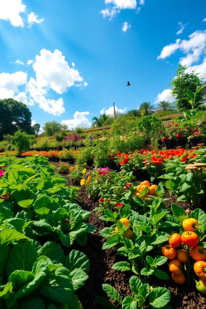 Vibrant Vegetable Garden Abundant with Life – free AI stock image