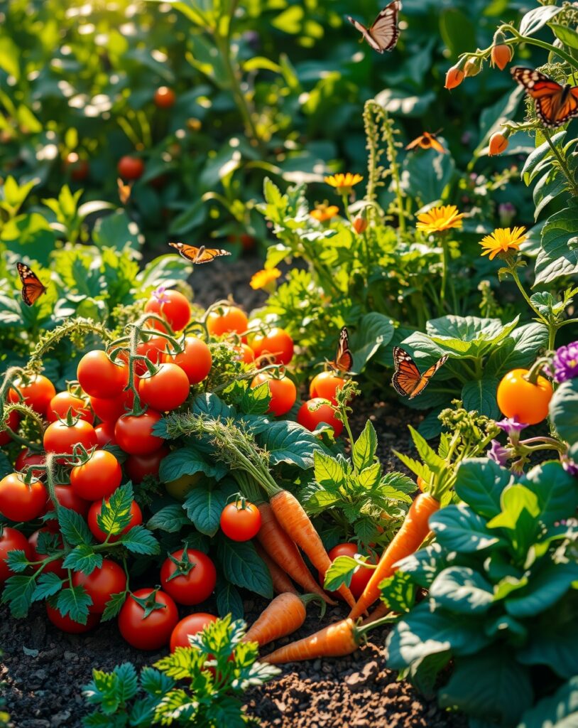Vibrant Vegetable Garden for Optimal Health – free AI stock image