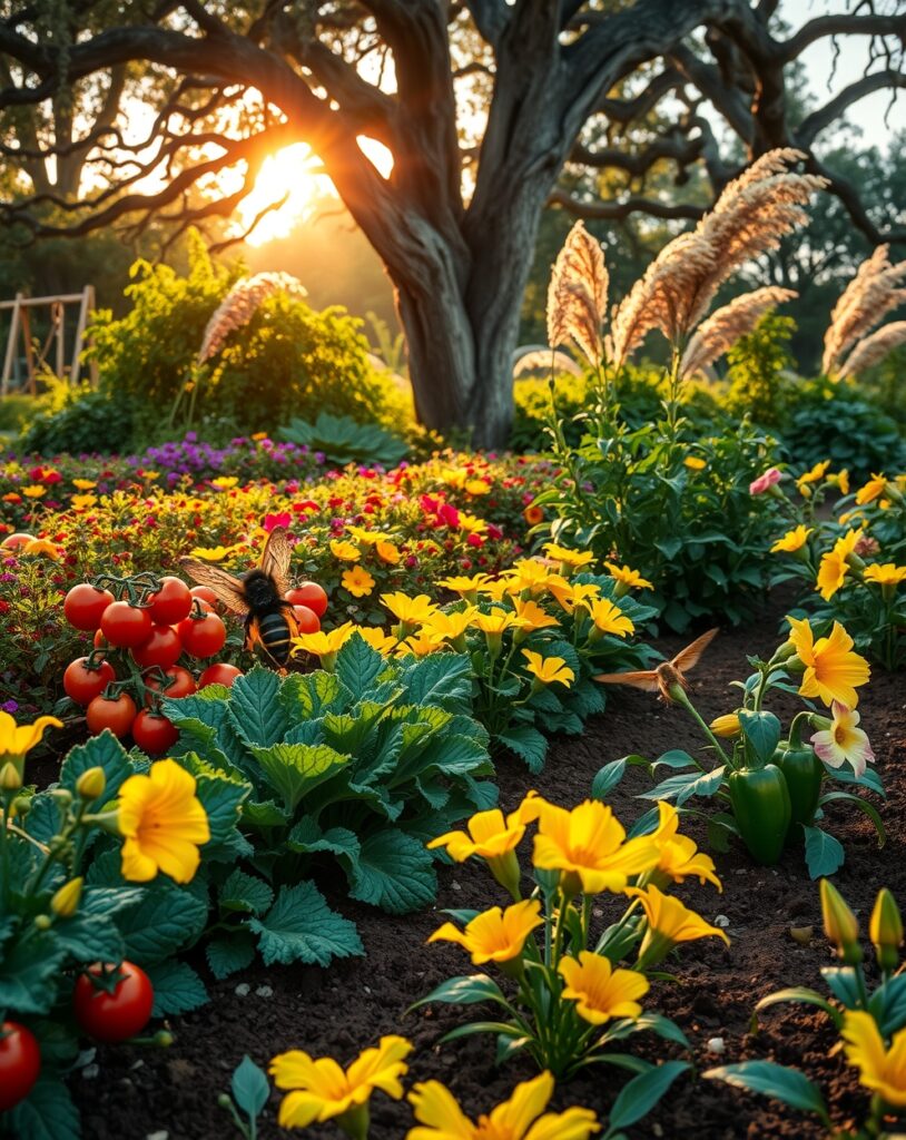 Vibrant Vegetable Garden Promoting Healthy Living – free AI stock image