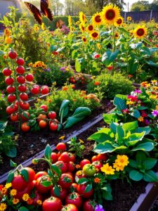 Vibrant Vegetable Garden Promoting Healthy Living – free AI stock image
