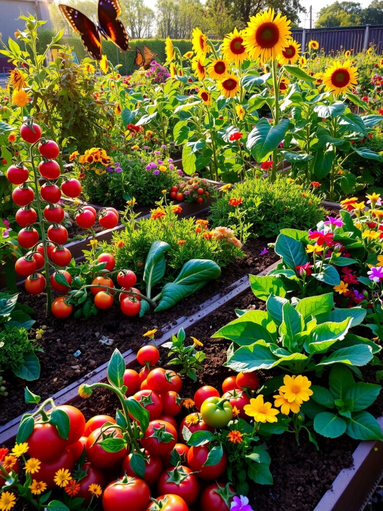 Vibrant Vegetable Garden Promoting Healthy Living – free AI stock image