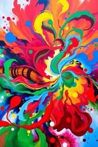 Vibrant Waves of Abstract Color Symphony – free AI stock image