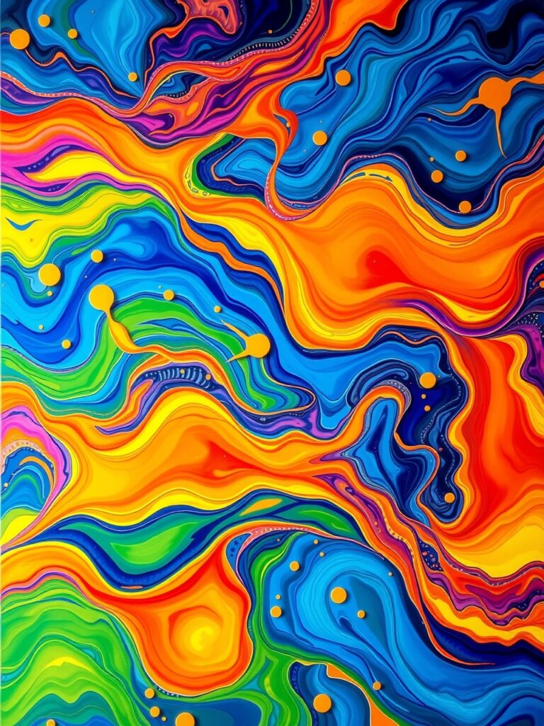 Vibrant Waves of Color and Shape – free AI stock image