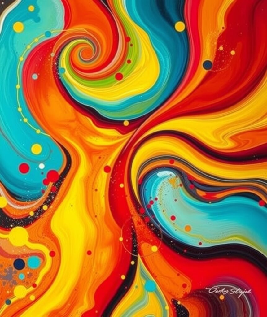 Vibrant Waves of Colorful Abstract Forms – free AI stock image