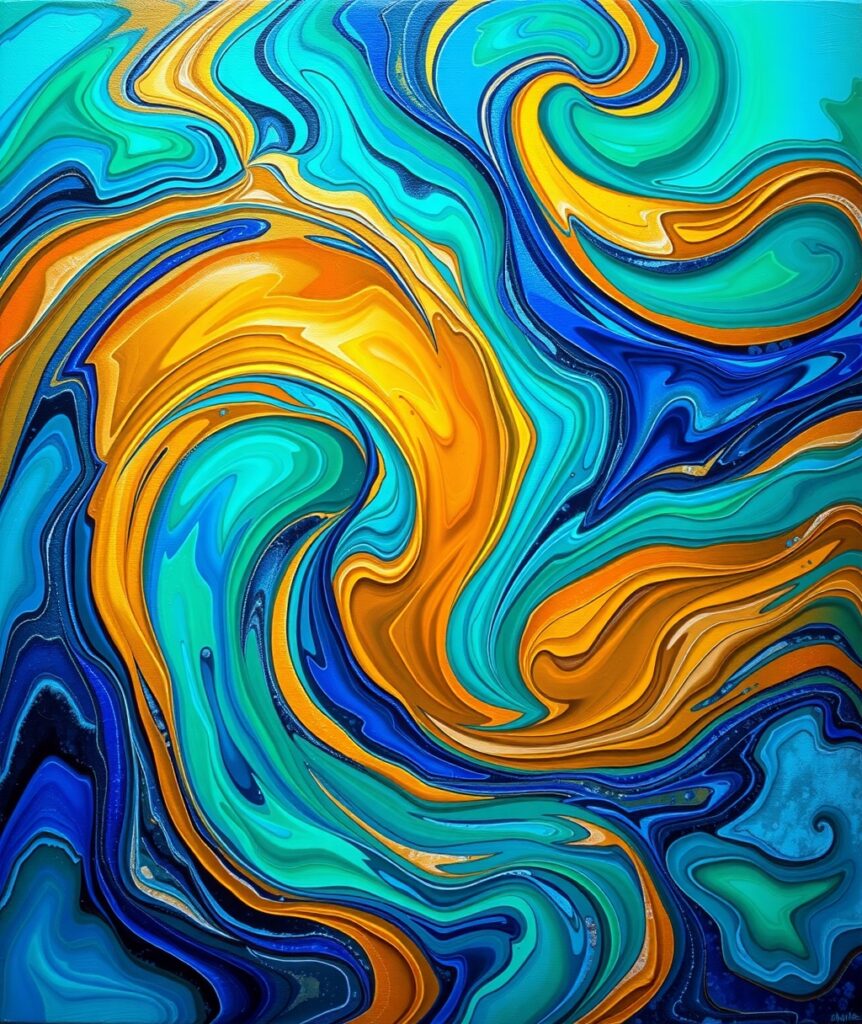 Vibrant Waves of Colorful Abstract Patterns – free AI stock image