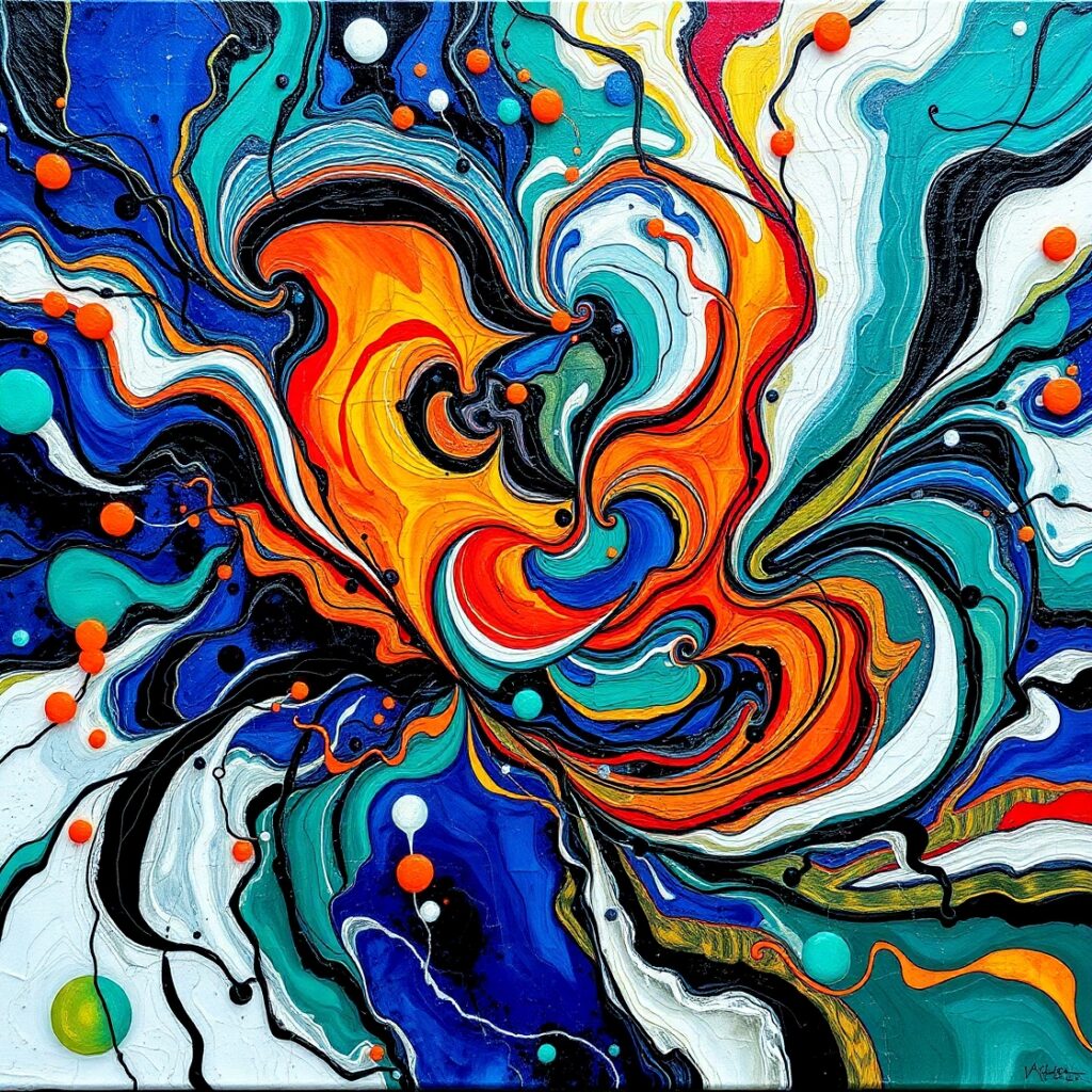 Vibrant Waves of Colorful Abstraction – free AI stock image