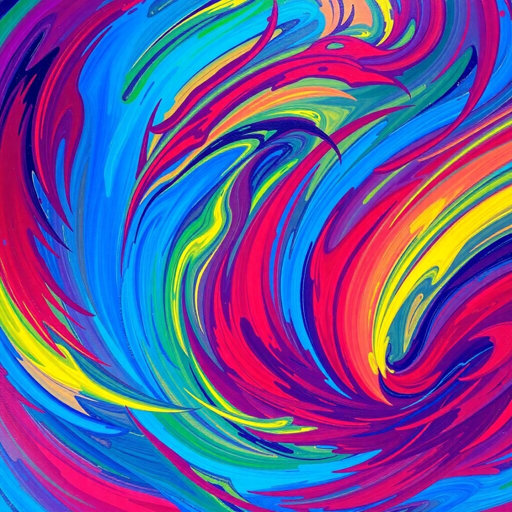 Vibrant Waves of Colorful Abstraction – free AI stock image