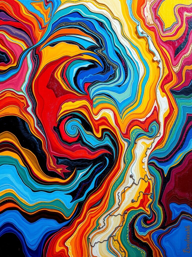 Vibrant Waves of Colorful Abstraction – free AI stock image