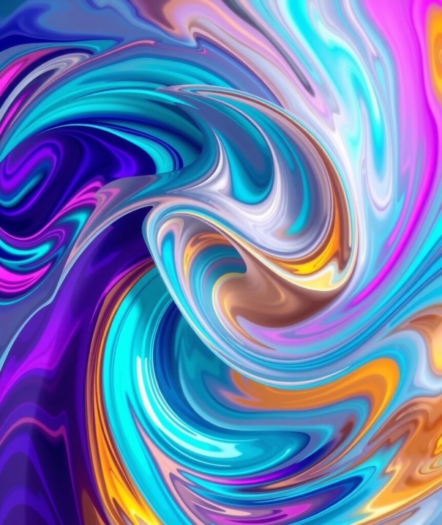 Vibrant Waves of Colorful Energy – free AI stock image