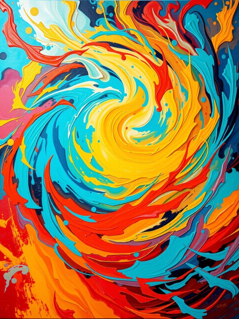 Vibrant Whirls of Color and Light – free AI stock image