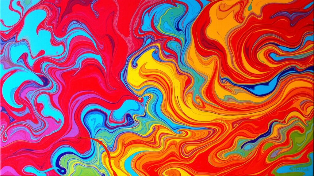 Vibrant Whirls of Color in Abstract Landscapes image – free AI stock image