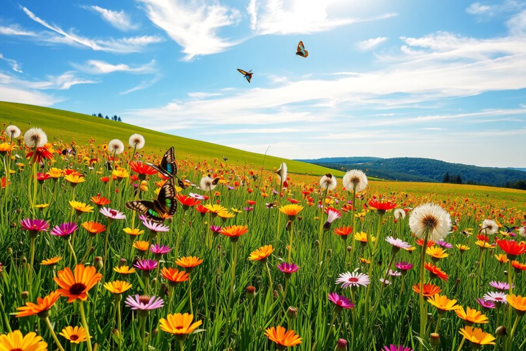 Vibrant Wildflower Meadow in Full Bloom – free AI stock image
