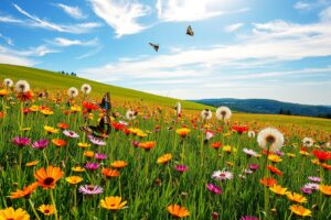 Vibrant Wildflower Meadow in Full Bloom – free AI stock image