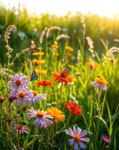 Vibrant Wildflower Meadow in Full Bloom – free AI stock image