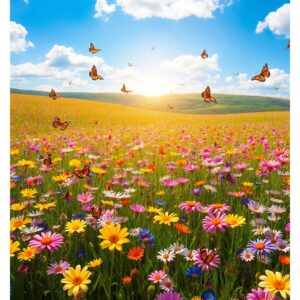 Vibrant Wildflower Meadow in Spring – free AI stock image