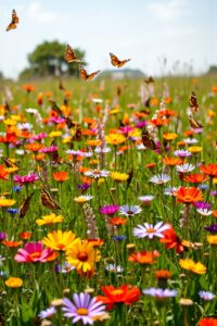 Vibrant Wildflowers in a Sunlit Meadow – free AI stock image