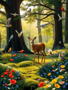 A Vibrant Wildlife Scene in the Forest – free AI stock image
