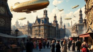 Victorian Dreams in Steampunk Style – free AI stock image