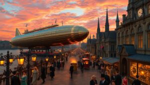 Victorian Dreamscape in Steampunk Style – free AI stock image