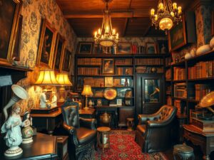 Vintage Antique Shop Display with Classic Items – free AI stock image