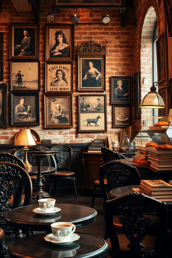 Vintage Cafe Scene with Antique Decor – free AI stock image