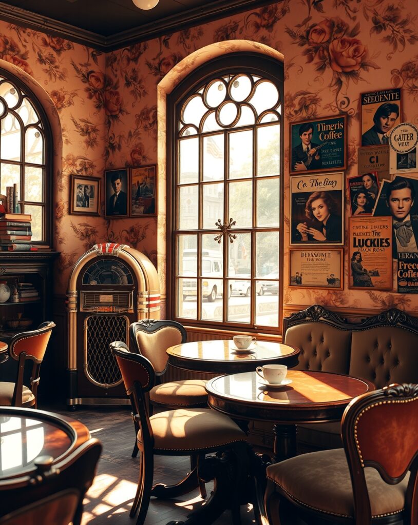 A Vintage Café Scene with Classic Decor – free AI stock image