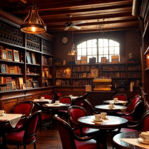 Vintage Coffee Shop Interior with Retro Decor – free AI stock image