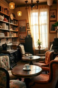 Vintage Coffee Shop with Antique Decor – free AI stock image
