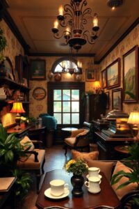 Vintage Coffee Shop with Antique Decor – free AI stock image